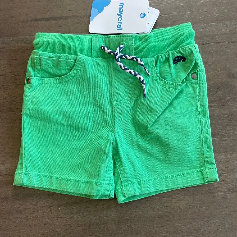 New Baby Mayoral Green Drawstring Pull On Short - Picture 1 of 2